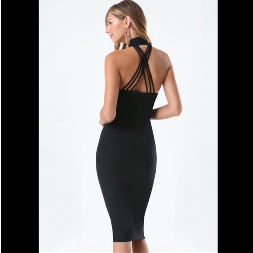 bebe Mock Neck Midi Dress